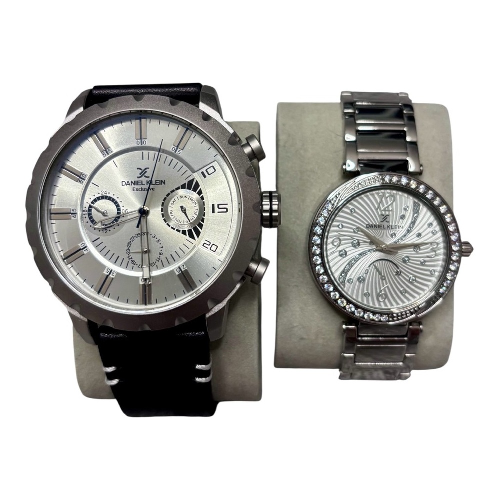 Daniel Klein Exclusive His & Hers Sterling Silver Watch Set